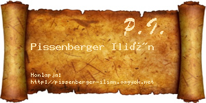 Pissenberger Ilián névjegykártya